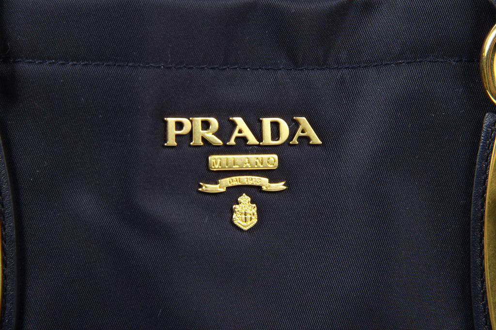 Borsa tote Prada BN1902 Blu Tessuto Soft Calf