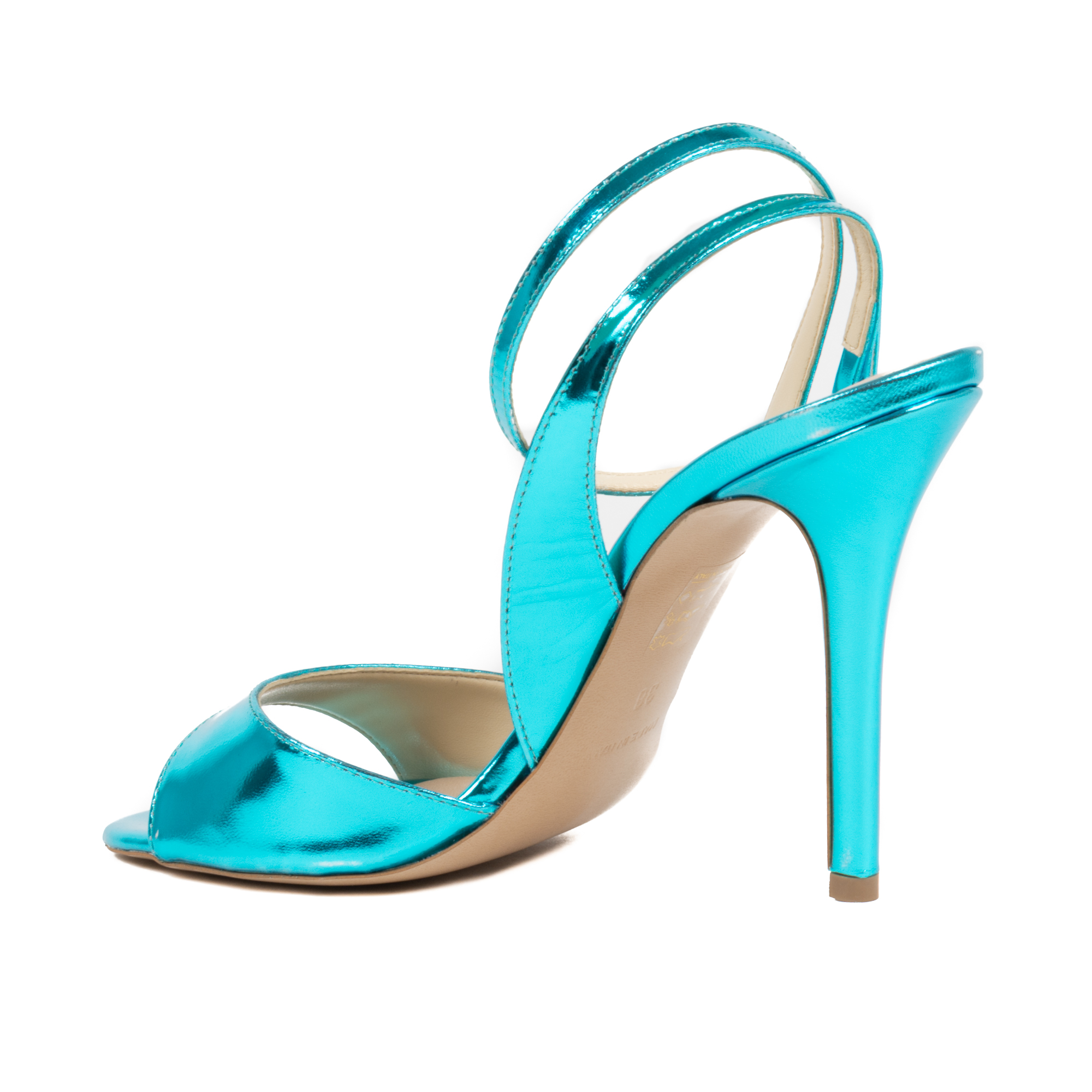 Sandalo Donna V1969 Italia con cinturino alla caviglia Azzurro 302 SPECCHIO AZZURRO