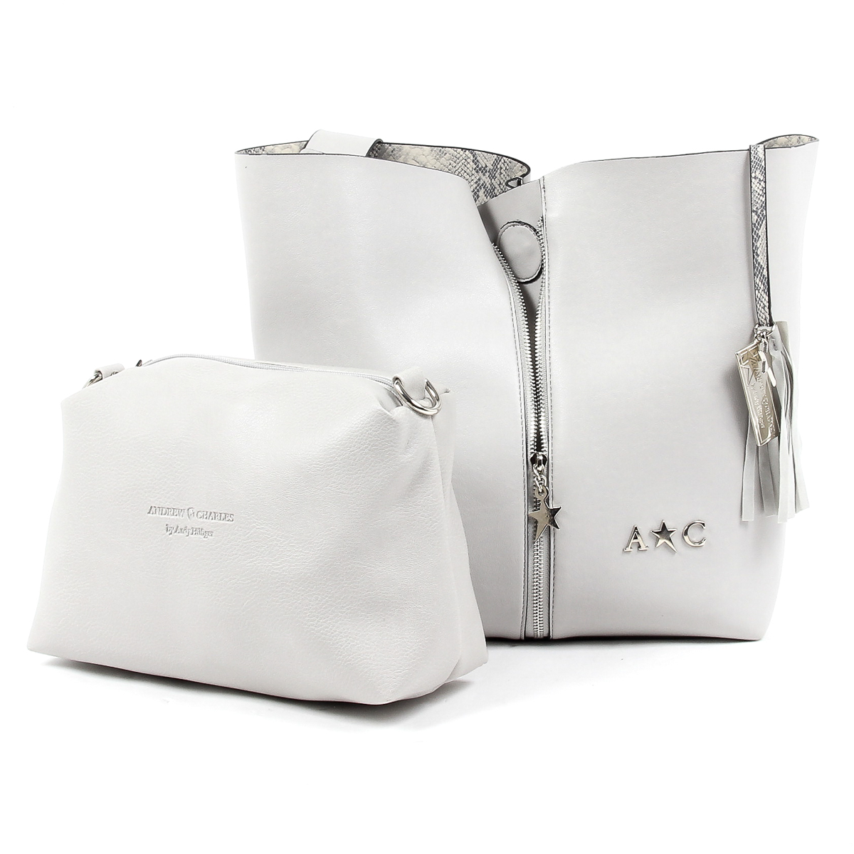 Borsa a mano da donna Andrew Charles grigio chiaro JANE