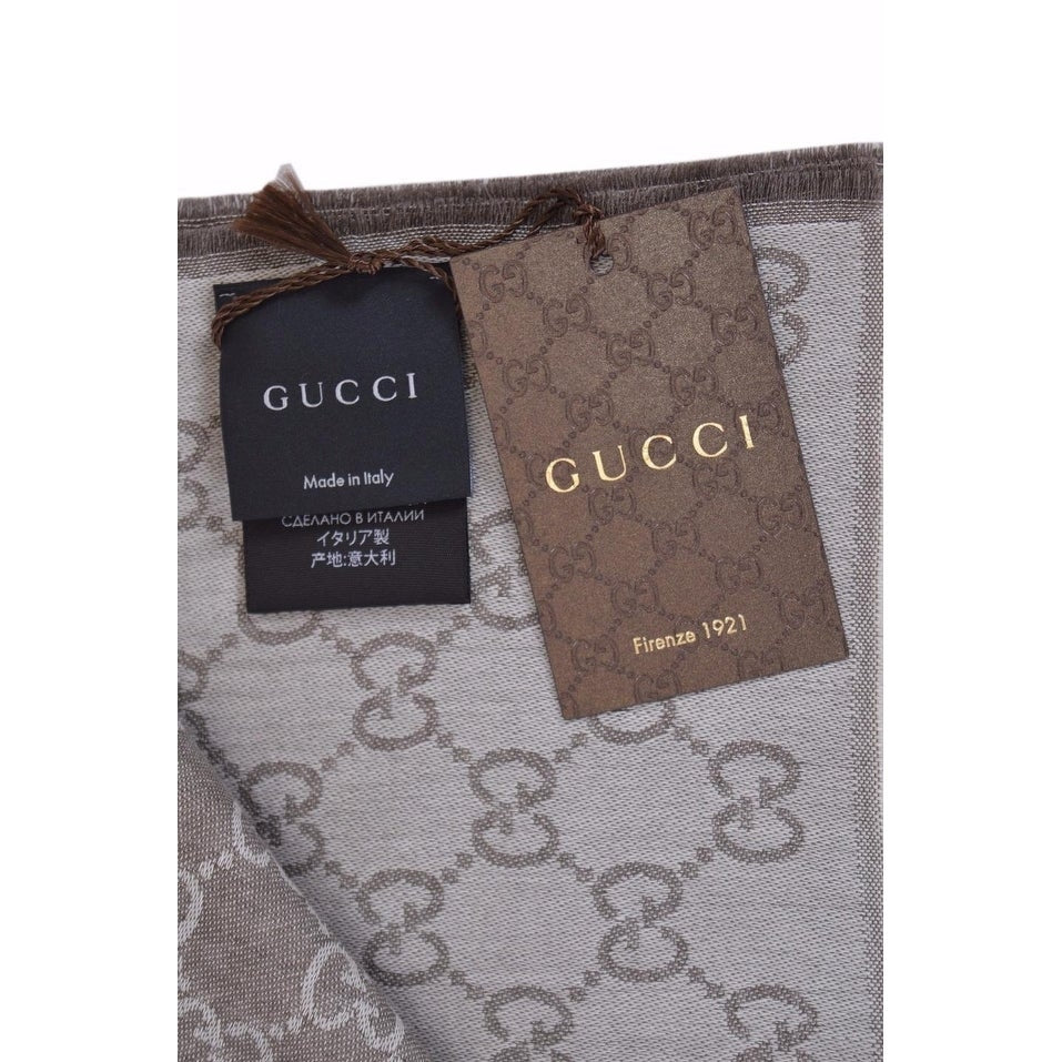 Sciarpa Gucci uomo 70x195 marrone chiaro