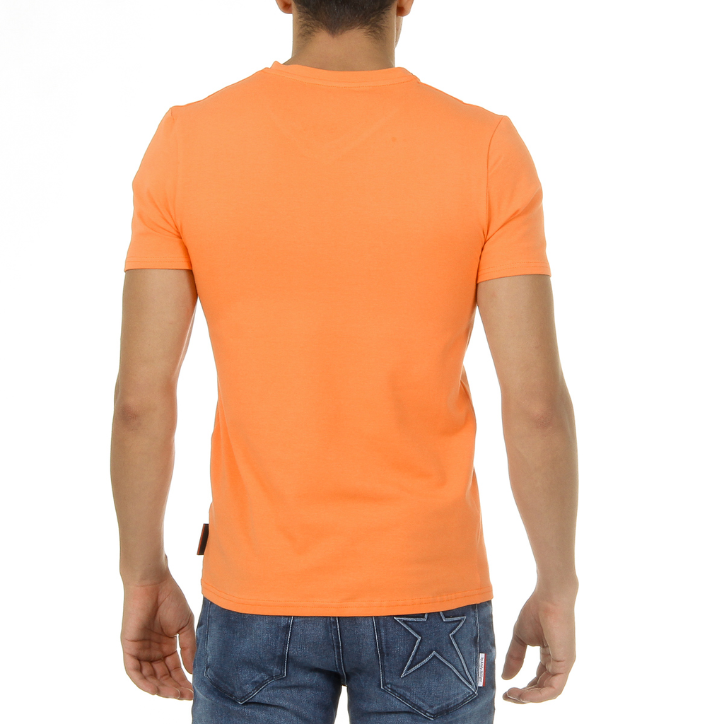 Andrew Charles Maglietta da uomo a maniche corte con scollo a V arancione KENAN