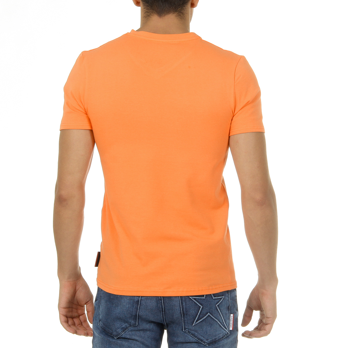 Andrew Charles Maglietta da uomo a maniche corte con scollo a V arancione KENAN