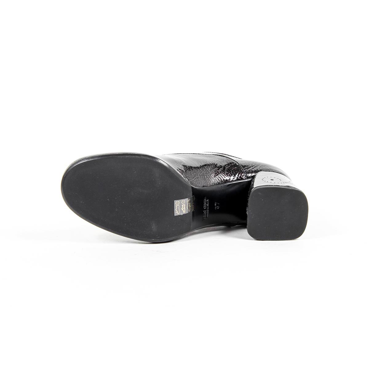 V 1969 Italia Scarpa Oxford con tacco da donna B2461 CRASH NERO