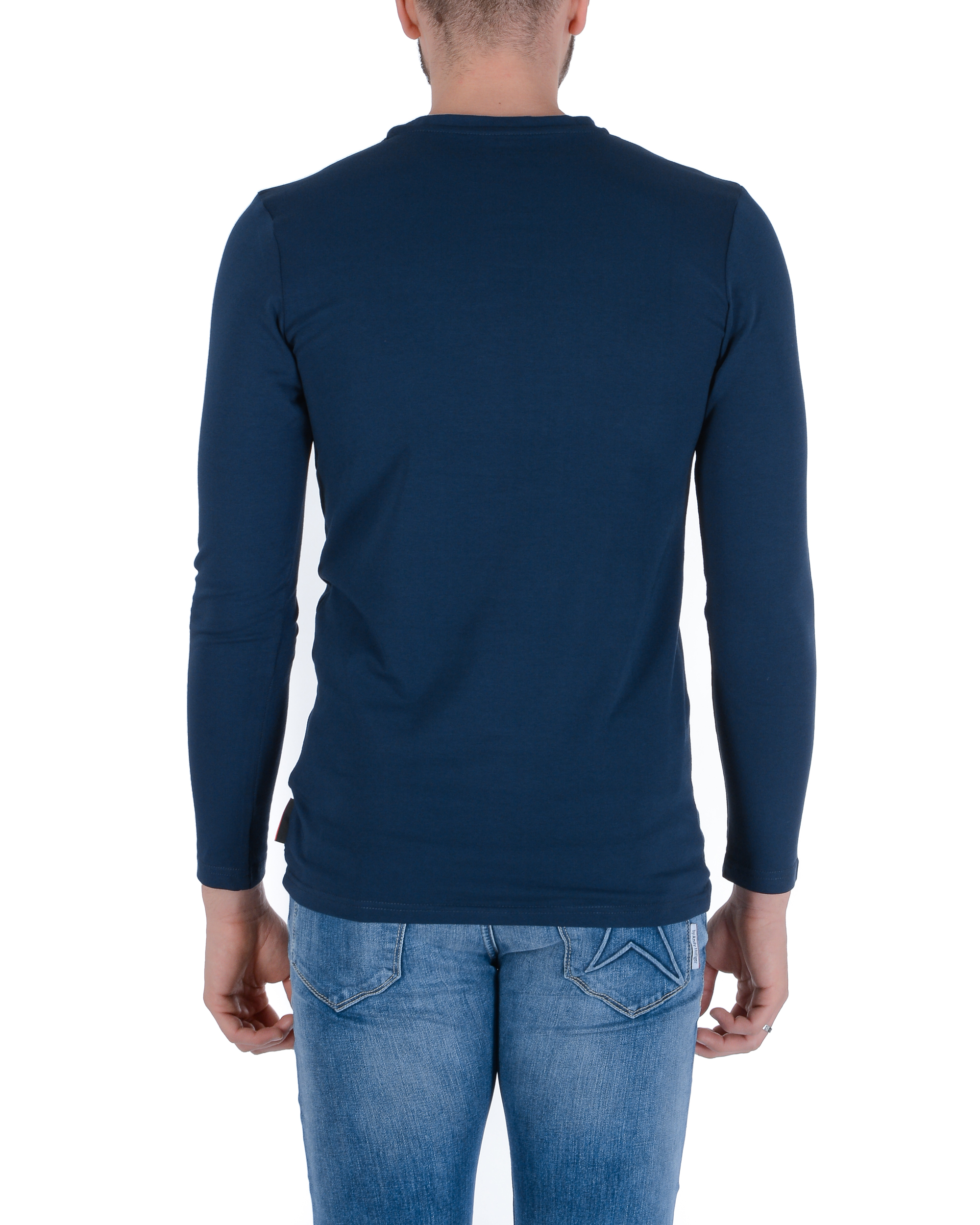Andrew Charles Maglietta da uomo LS SELMA NAVY S14