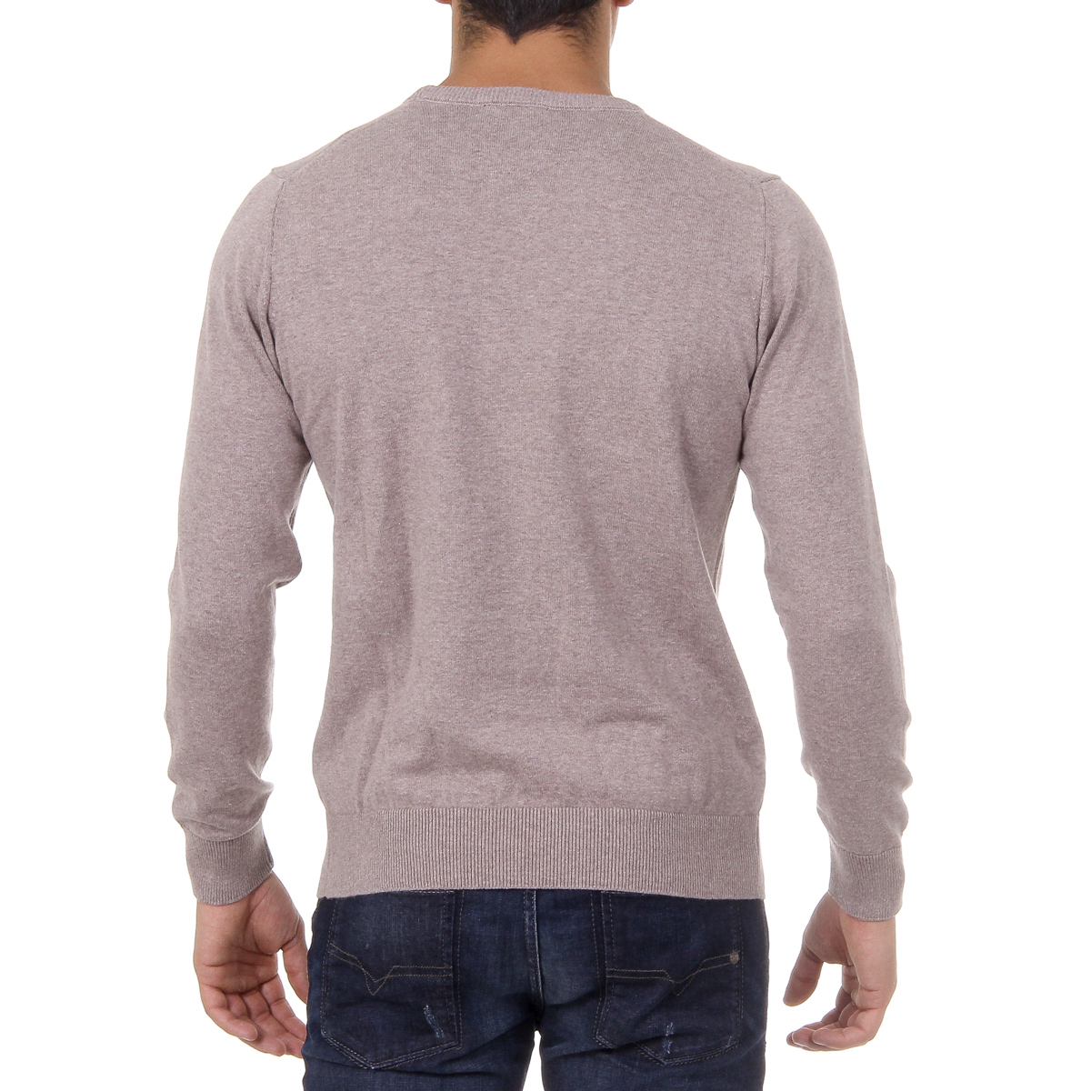 Maglione da uomo Ufford & Suffolk Polo Club a maniche lunghe con scollo rotondo PULLRUS100 VISON