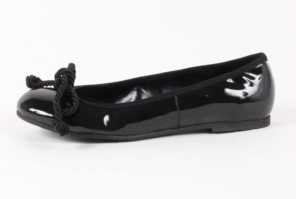 V 1969 Italia Ballerina da donna E08 VERNICE NERO CORDA