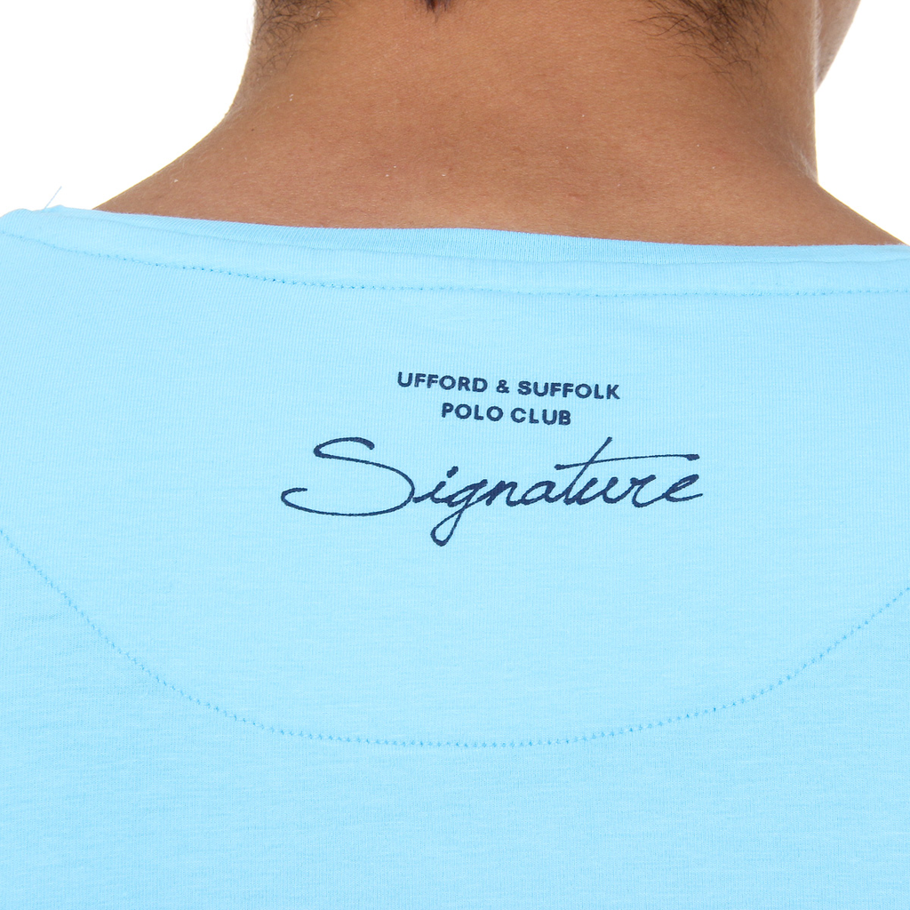 T-shirt da uomo Ufford & Suffolk Polo Club a maniche corte con scollo rotondo US027 BLU