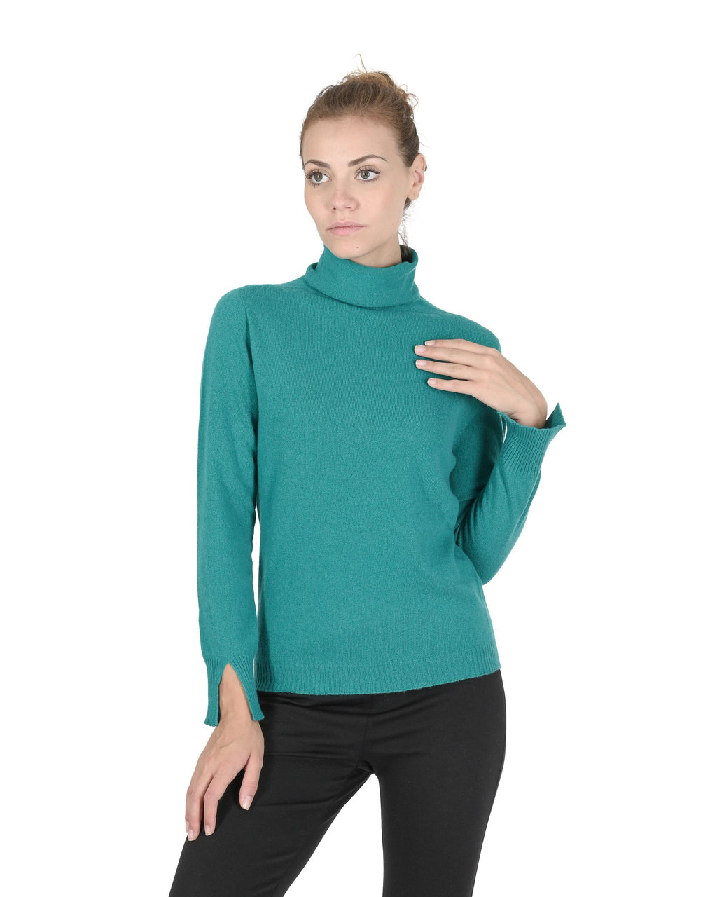 Maglione dolcevita da donna in cashmere Crown of Edinburgh COE 0023 JADE
