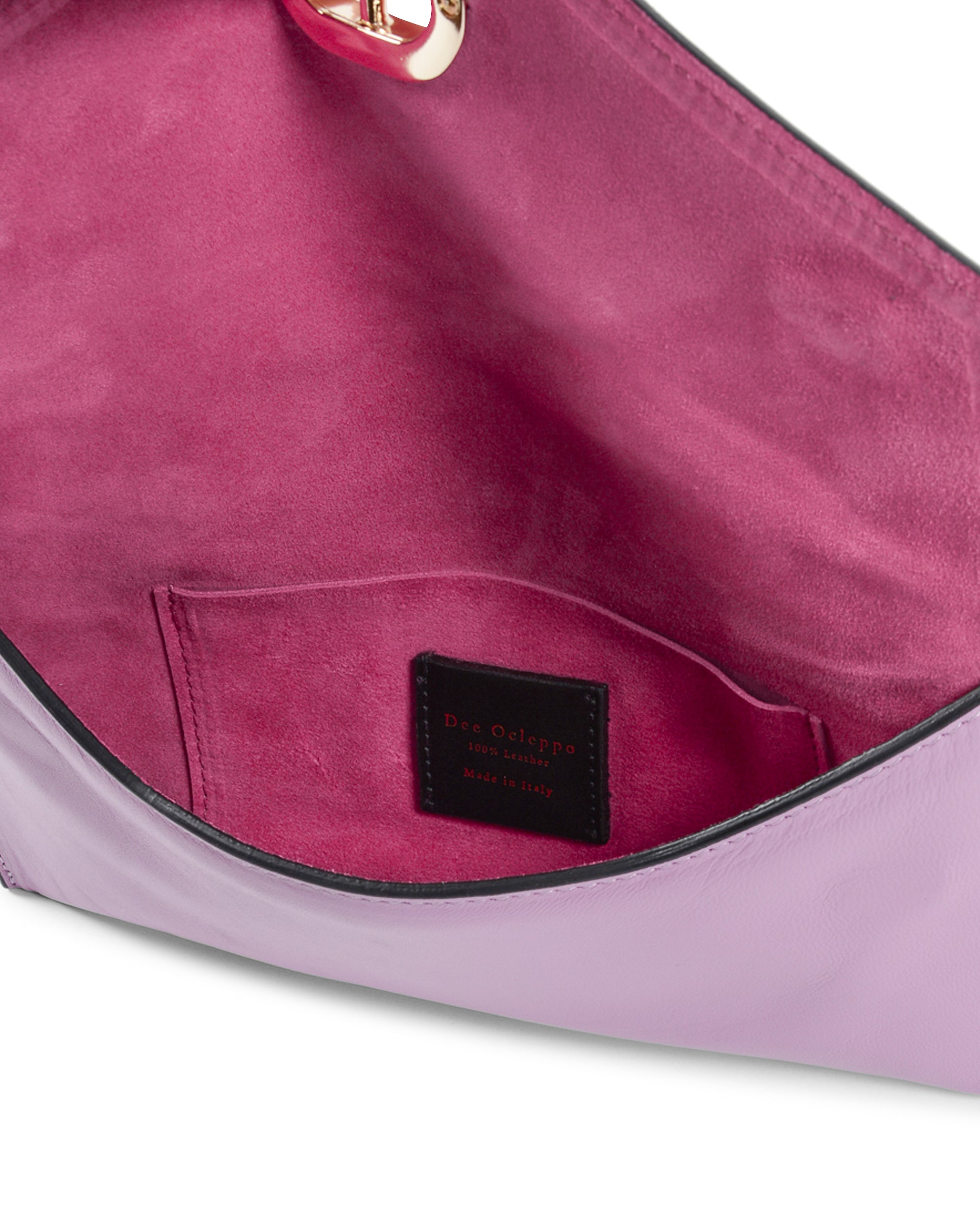 Pochette in pelle viola