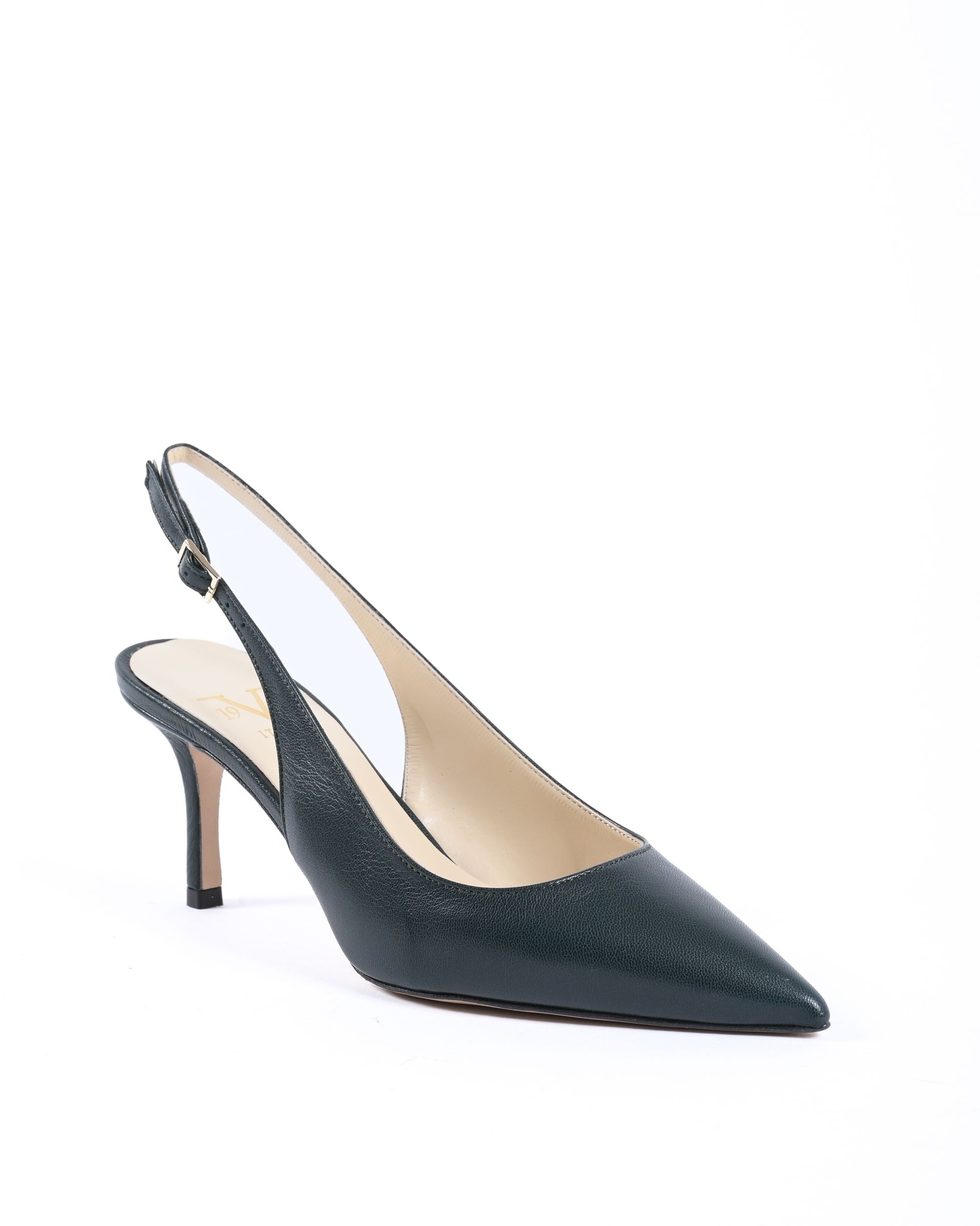 19V69 Italia Sandalo con tacco da donna verde scuro CHA65 MARBLE GREEN