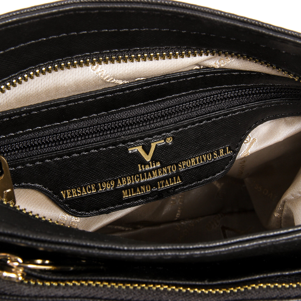 V 1969 Italia Borsa a tracolla da donna nera MONICA