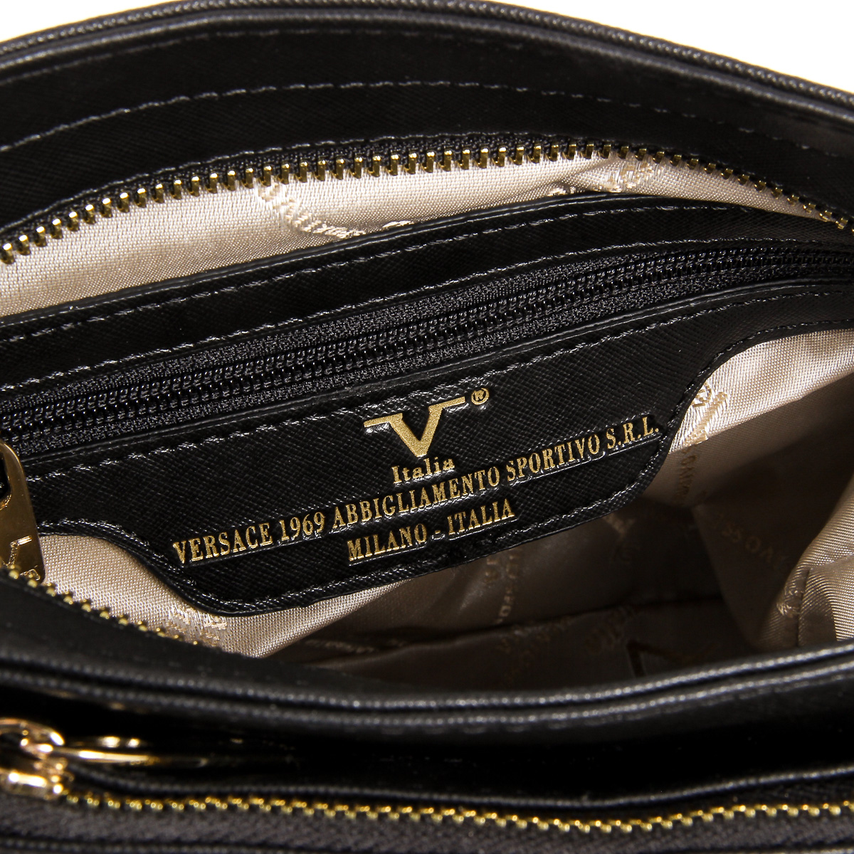 V 1969 Italia Borsa a tracolla da donna nera MONICA