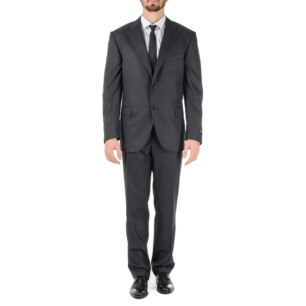 Corneliani Abito da uomo a maniche lunghe grigio scuro Super 160's