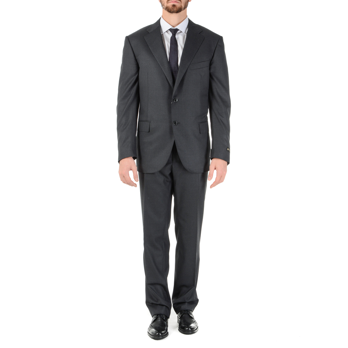 Corneliani Abito da uomo a maniche lunghe grigio scuro Super 160's