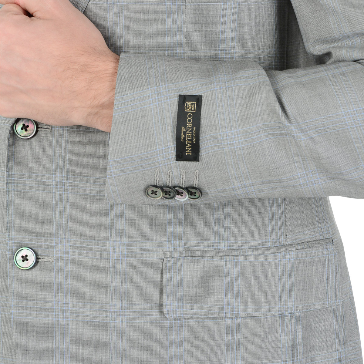 Corneliani Abito Uomo Maniche Lunghe Grigio Super 150's