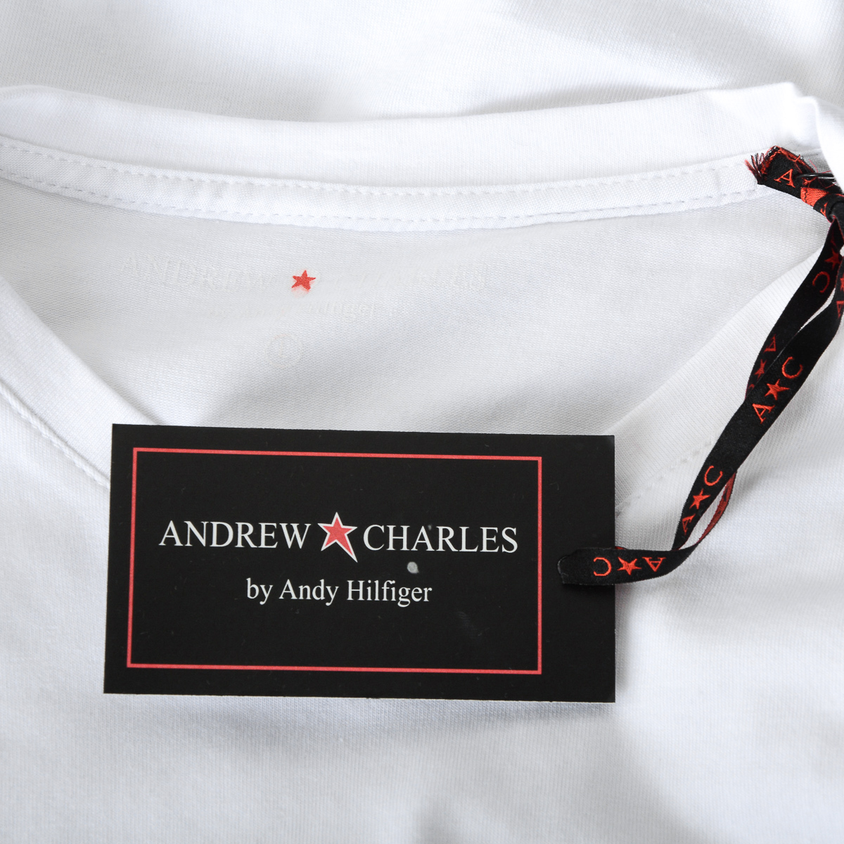 Andrew Charles T-shirt da uomo a maniche corte con scollo a V bianca KENAN