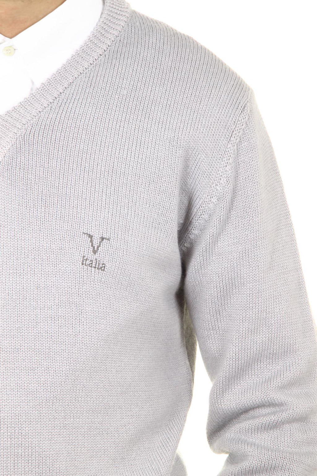 Maglione uomo scollo a V V 1969 Italia 9803 SCOLLO V GRIGIO MEDIO