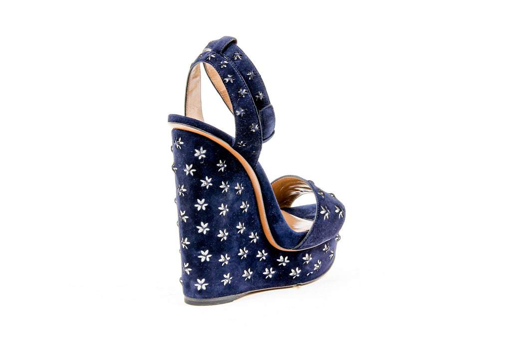 Sandali con zeppa e cinturino alla caviglia da donna Alaia 6E3X842CC06 C551