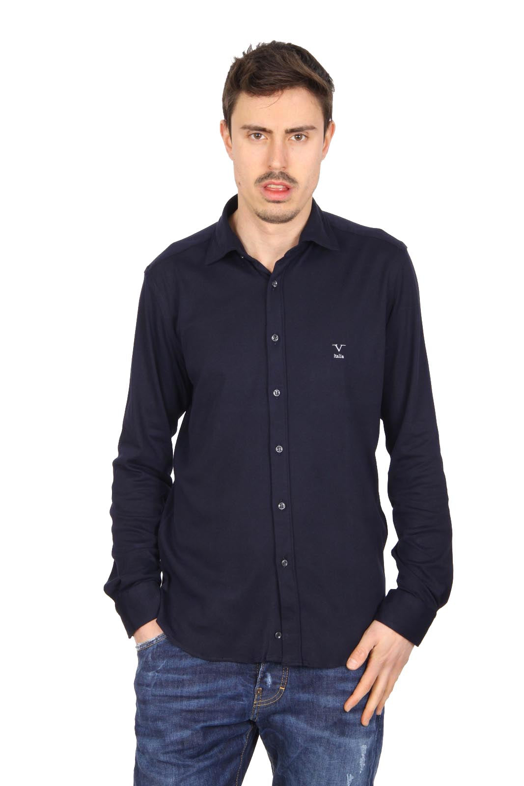 V 1969 Italia maglia manica lunga da uomo Paris Jersey Blu