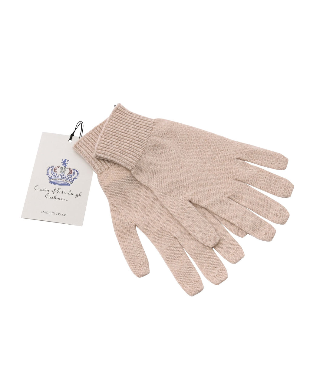 Guanti corti da donna in cashmere Crown of Edinburgh COE 001 PEACH