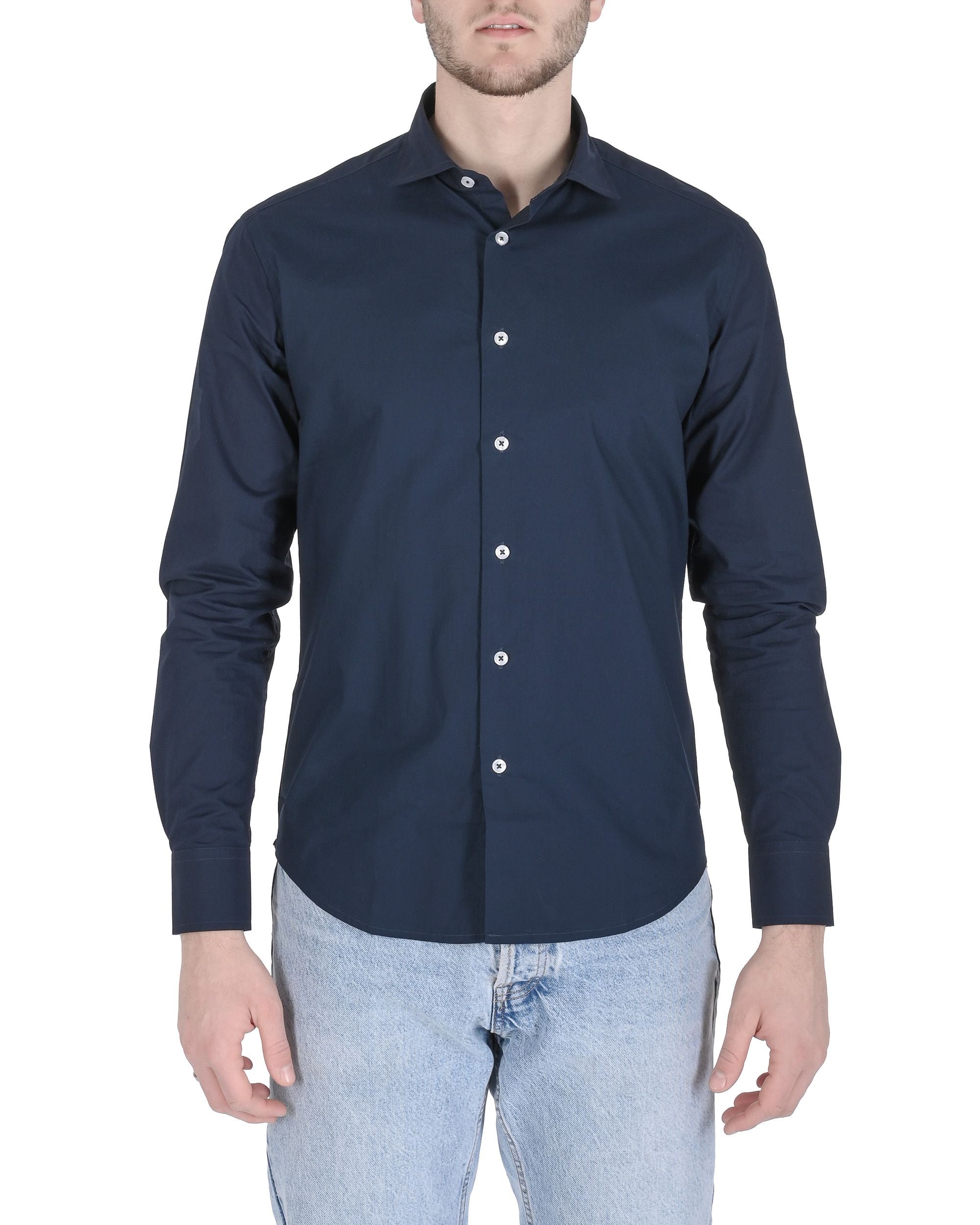 19V69 Italia Camicia Uomo Slim Fit ALEXANDER BLU NAVY