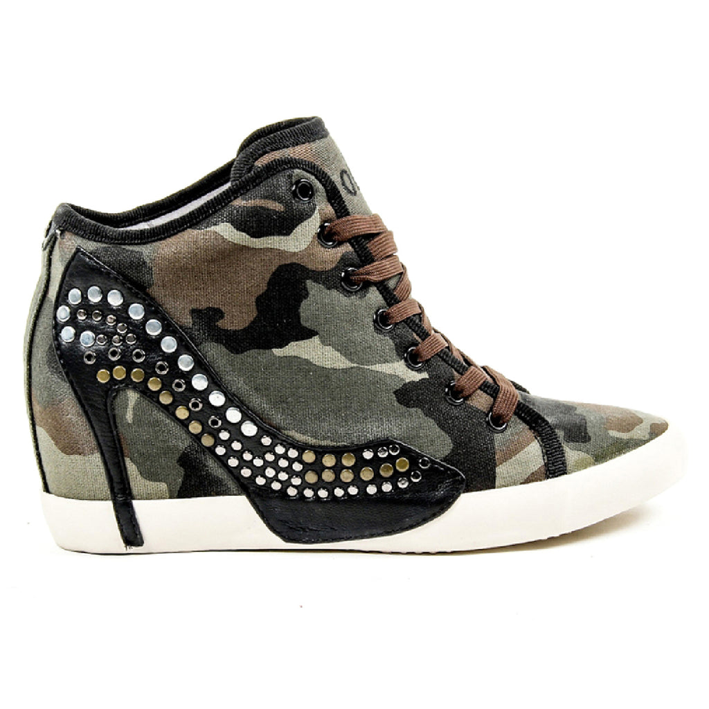 Sneaker alta da donna Olo 71N10 71 GRETA CANVAS PATCH ROCK