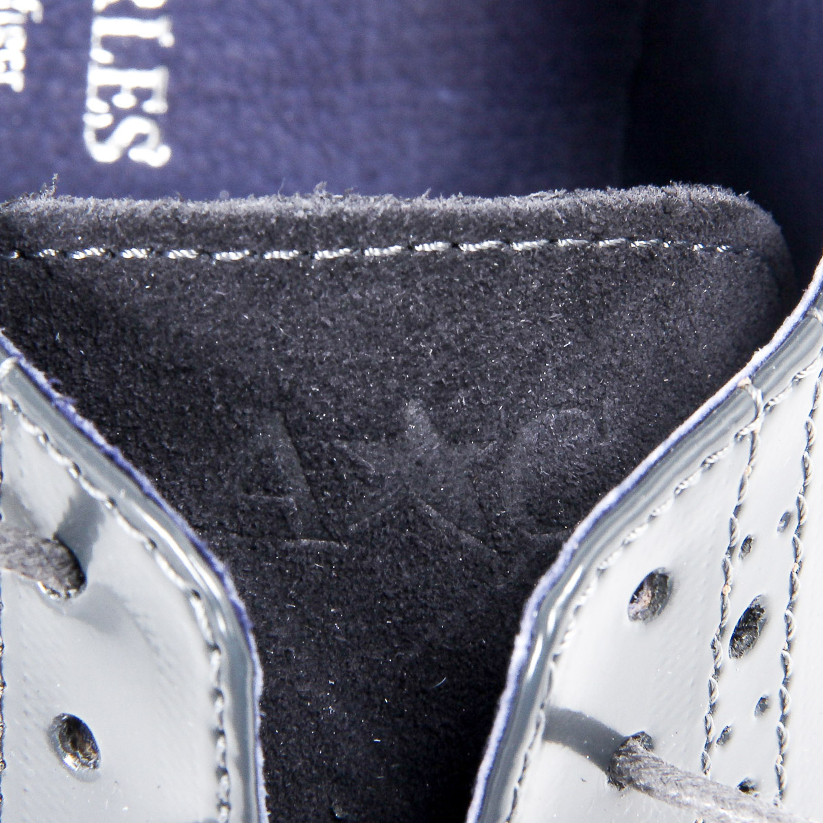 Andrew Charles Mens Brogue Oxford Shoe 911 ABRASIVATO CAM GRIGIO BLEU