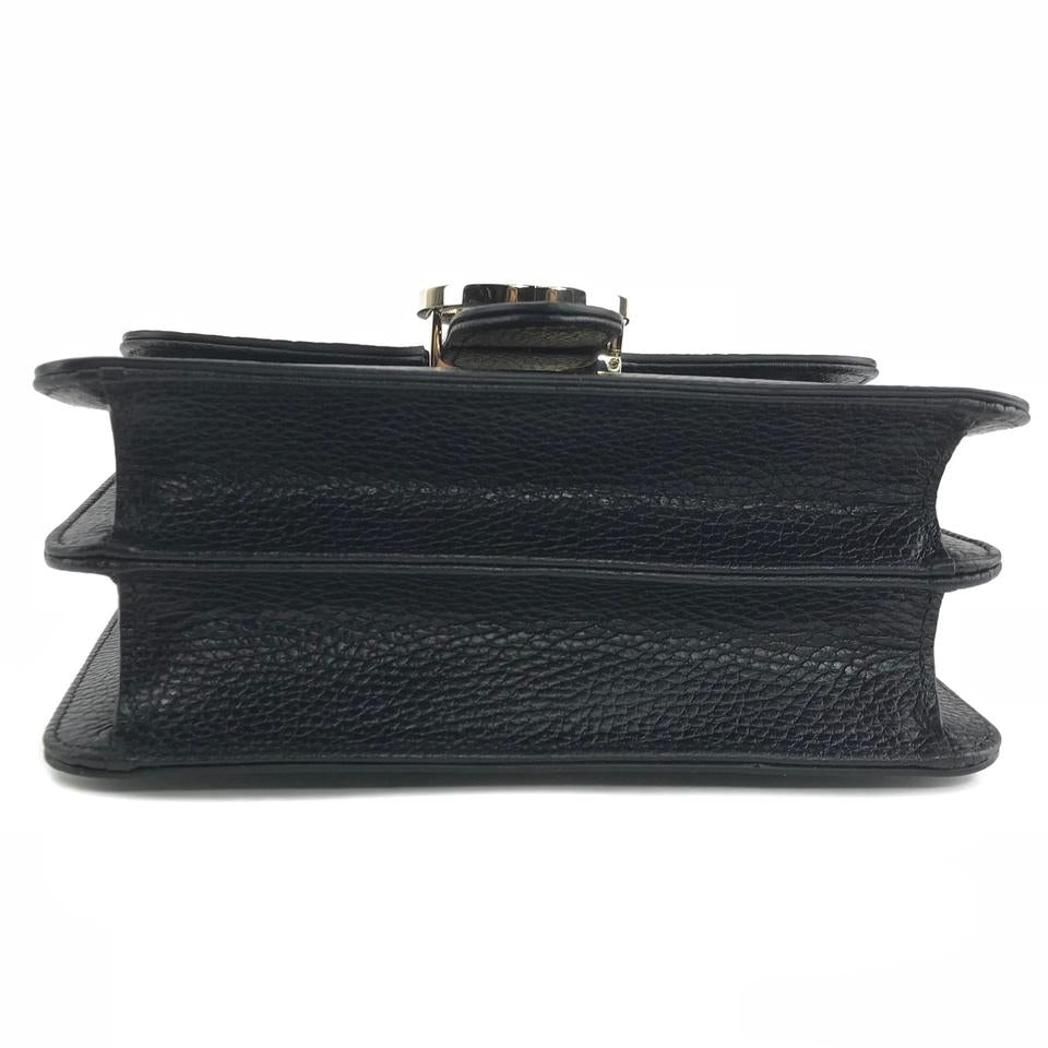 Borsa Gucci Interlocking in pelle con catena nera