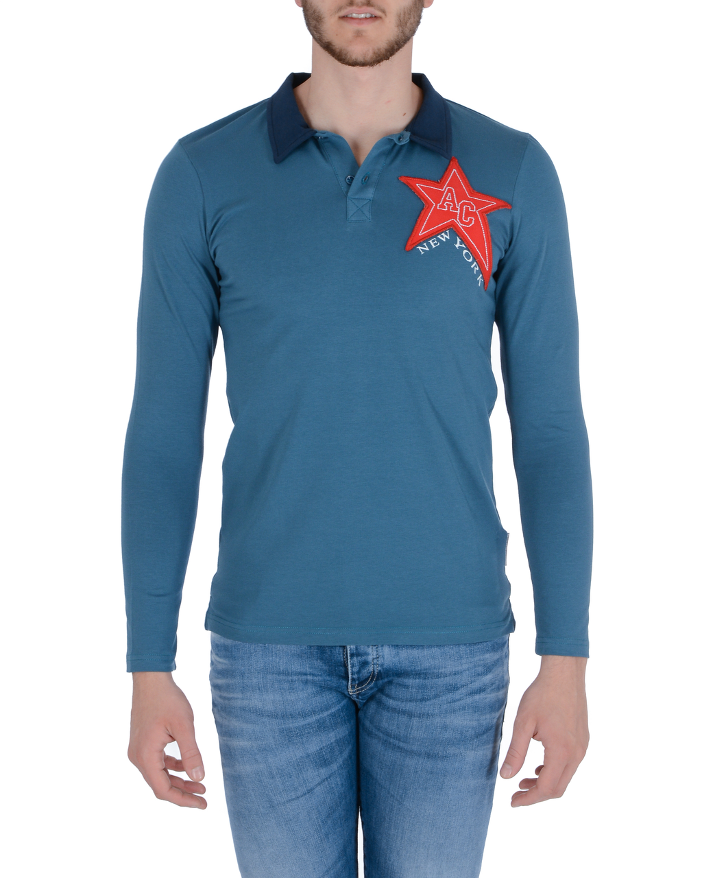Andrew Charles Polo da uomo LS HOOVER PETROL-NAVY S16