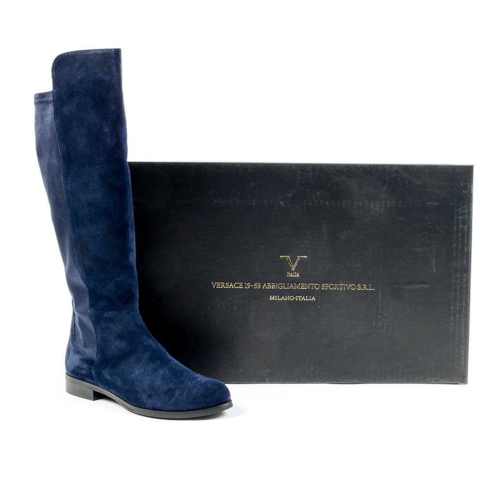 V 1969 Italia Stivale alto da donna blu UVA