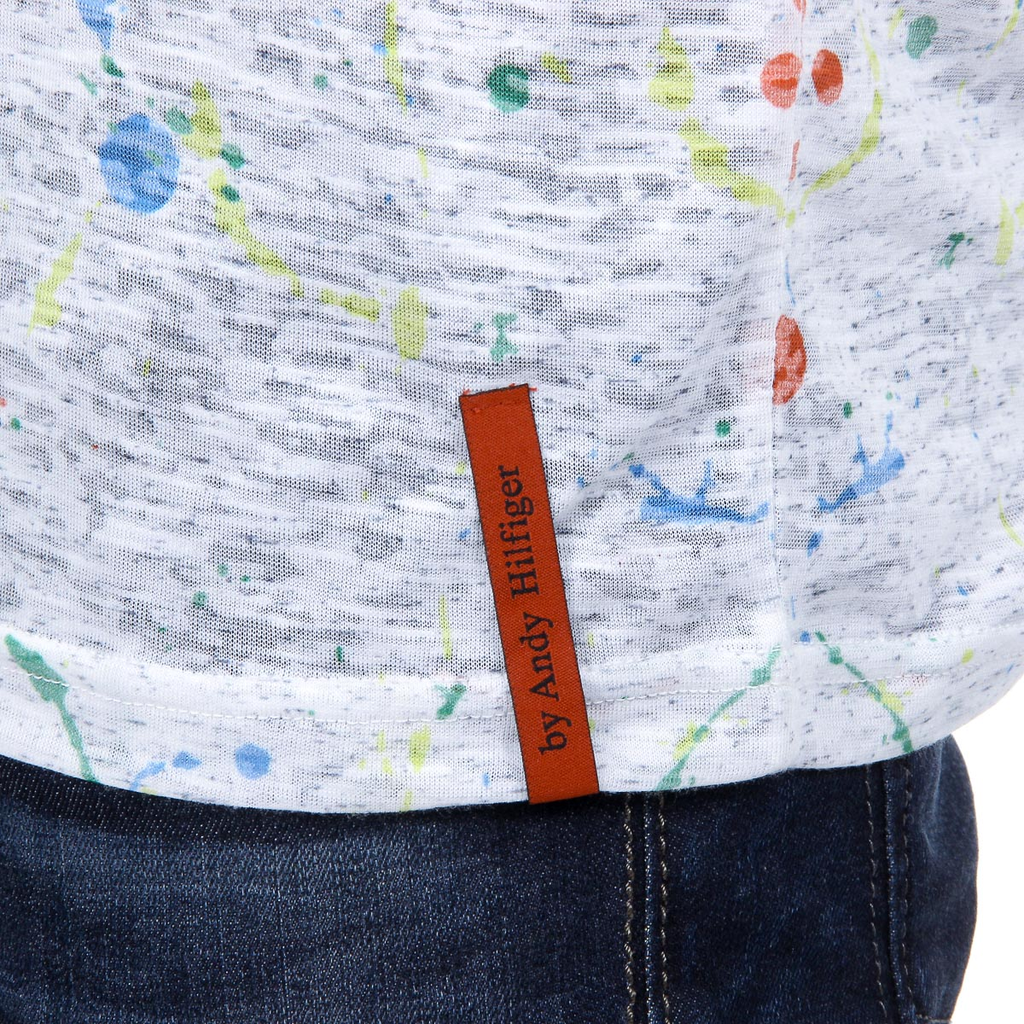 Andrew Charles T-shirt da uomo a maniche corte con scollo tondo, bianca, modello HUNTER