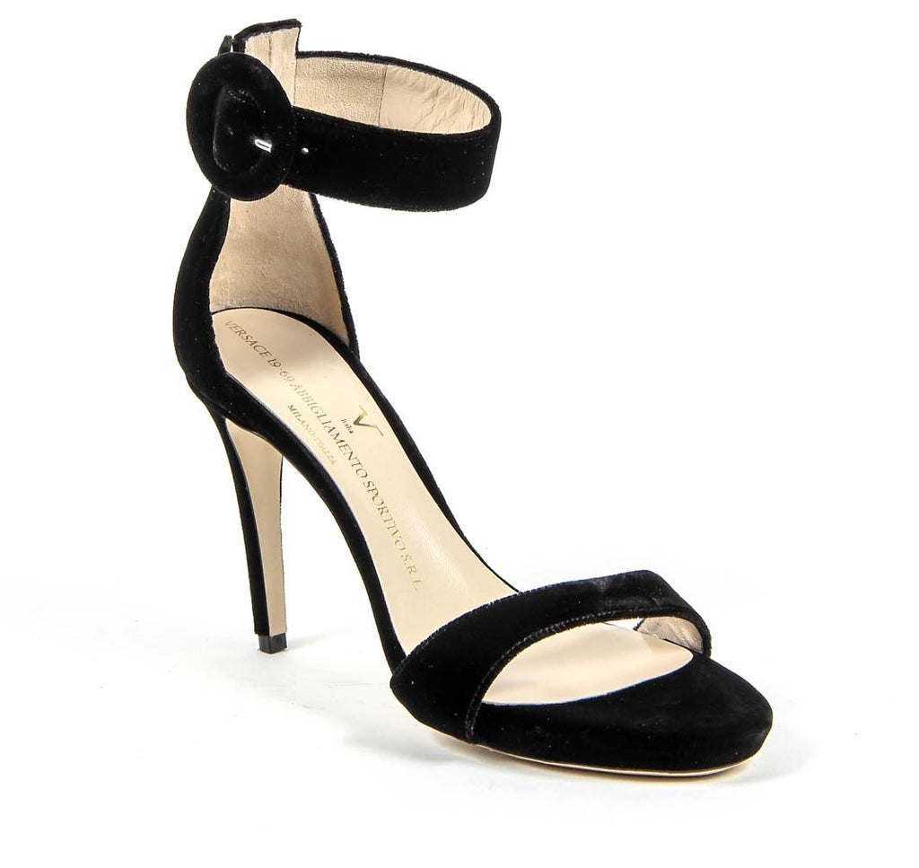 Sandalo con cinturino alla caviglia da donna V 1969 Italia 3124693 VELLUTO NERO