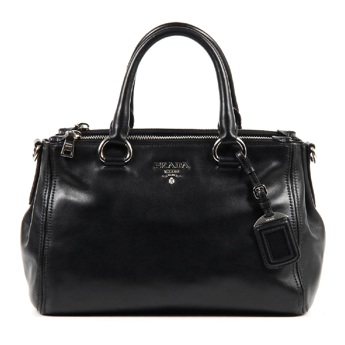 Borsa shopping tote Prada BN2866 Nero Soft Calf