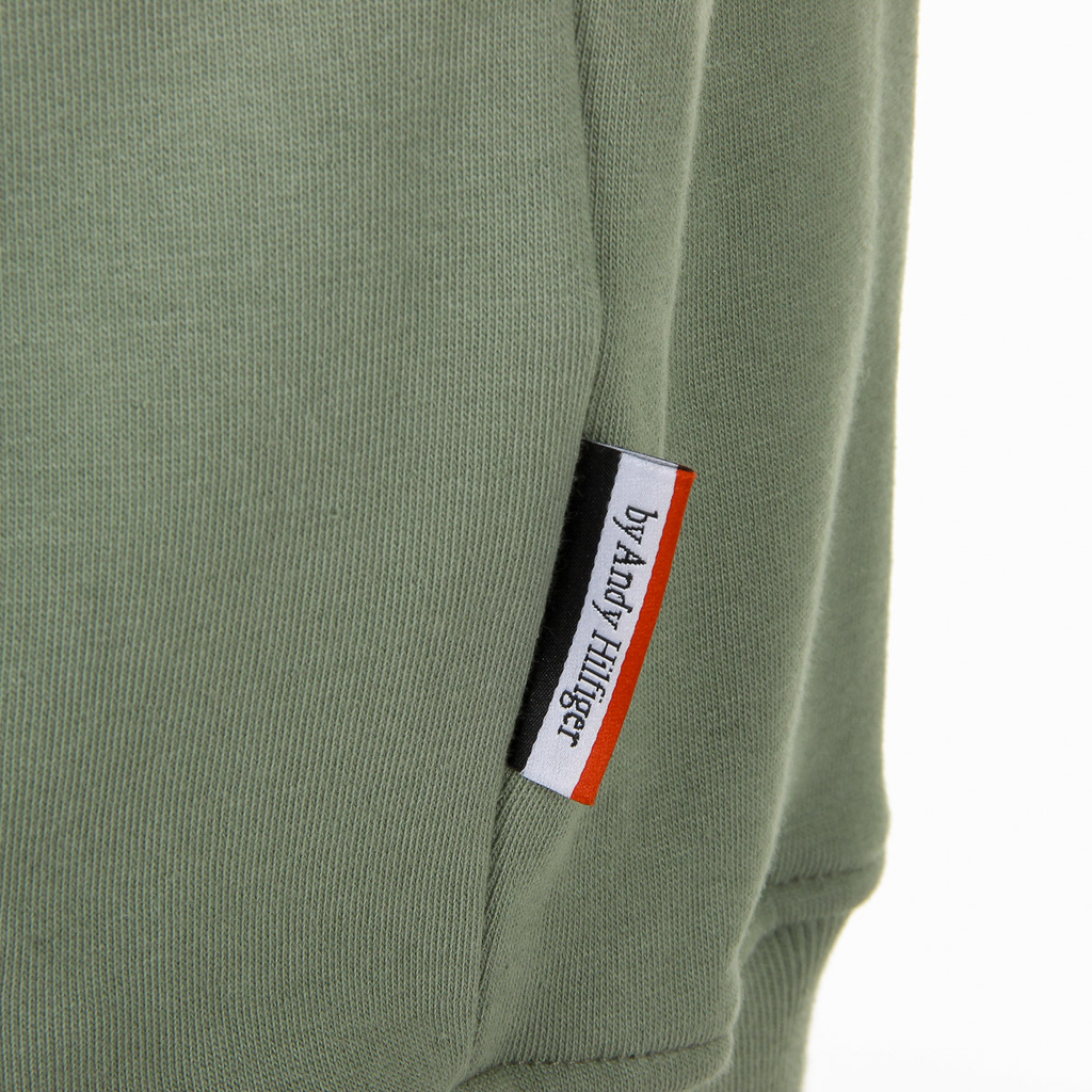Felpa con cappuccio da uomo Andrew Charles con cerniera, maniche lunghe, scollo rotondo, verde FELA