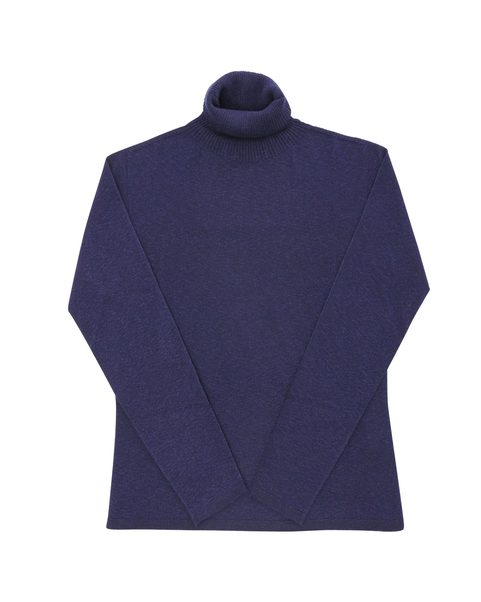Maglione dolcevita da donna in cashmere Crown of Edinburgh COE 0020 BLU NAVY