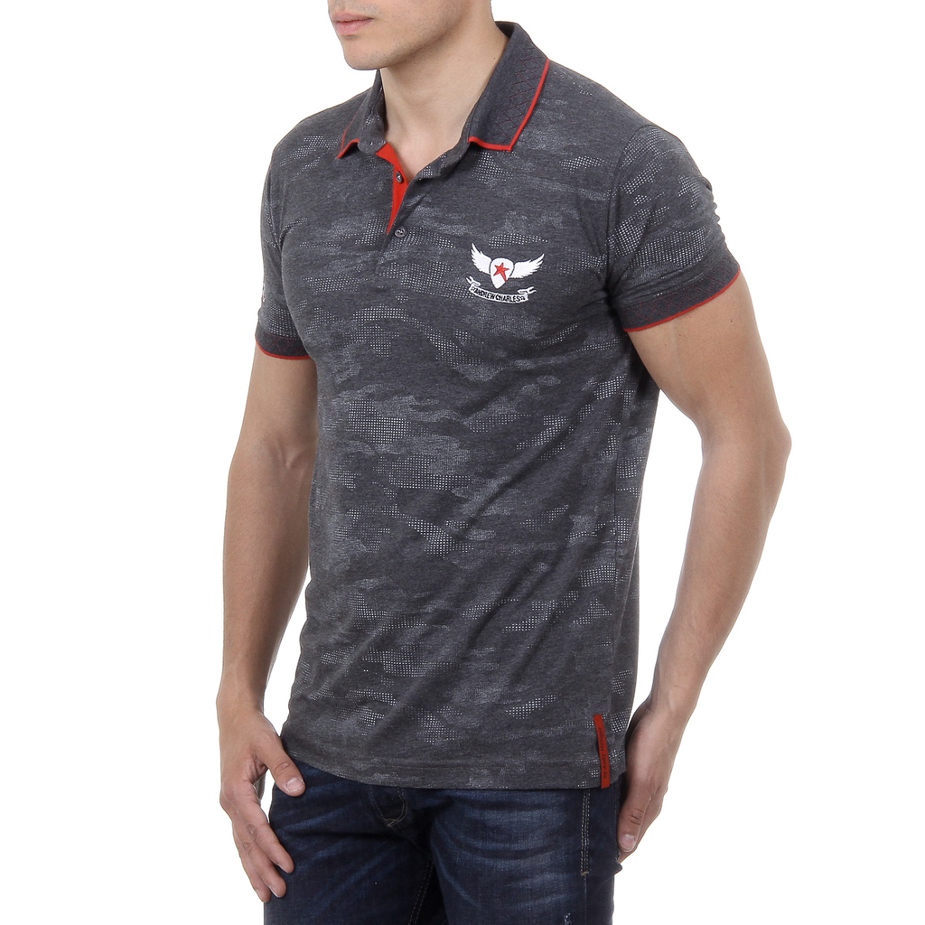 Andrew Charles Polo da uomo a maniche corte grigio scuro JULIAN