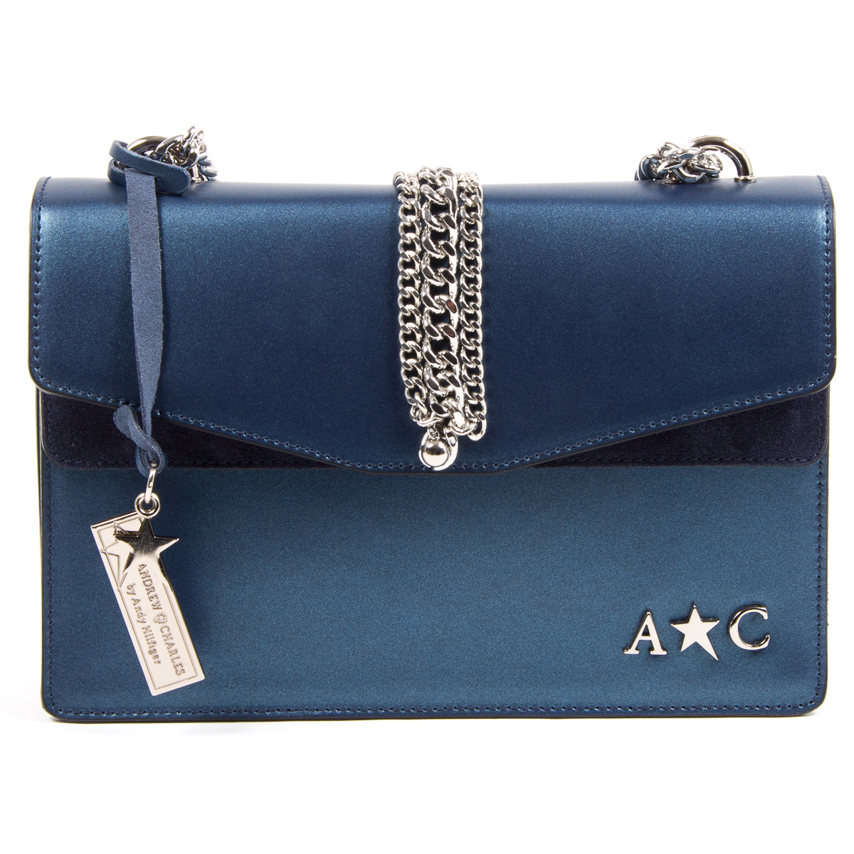 Borsa a mano da donna Andrew Charles blu RING