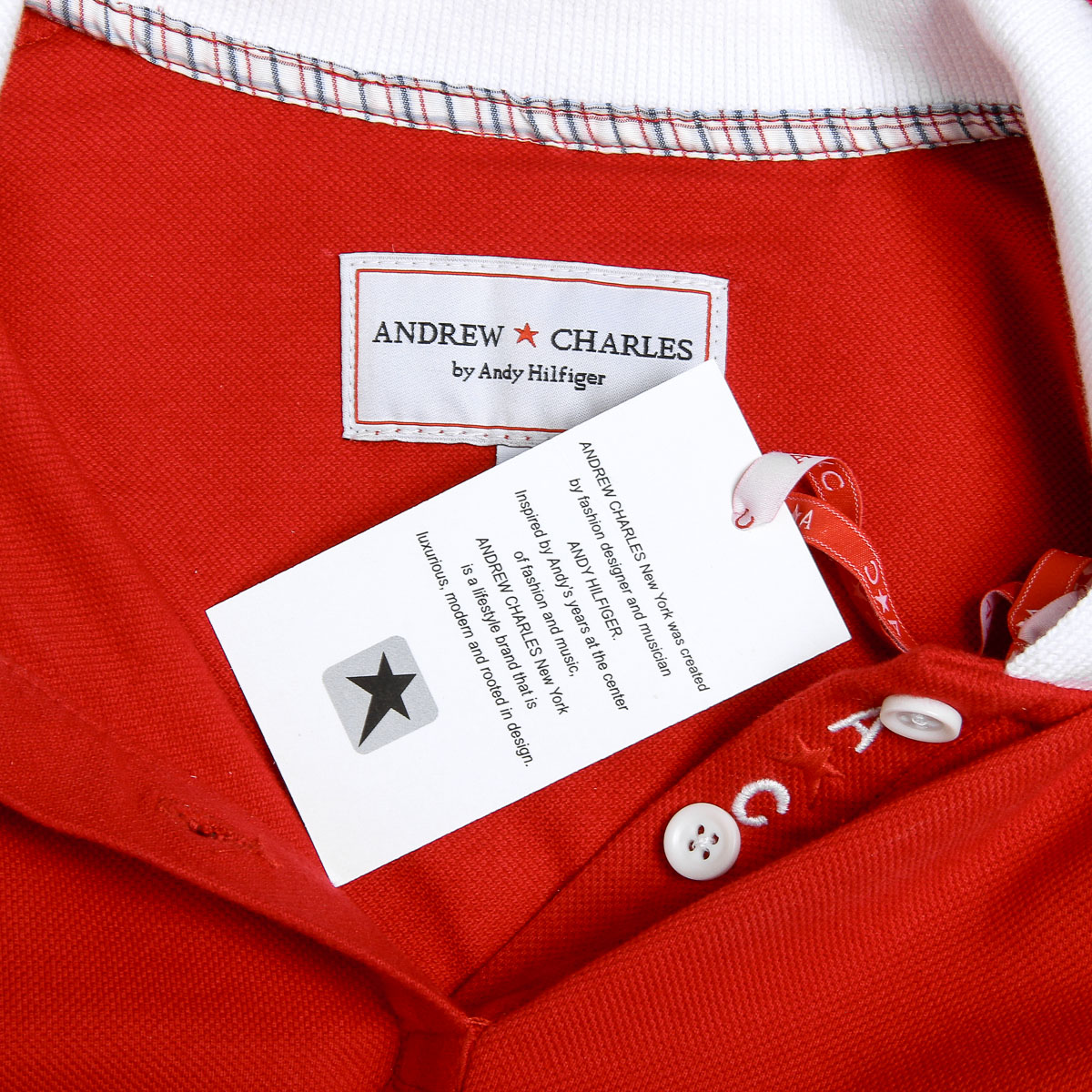 Andrew Charles Polo da donna a maniche corte rossa NIA