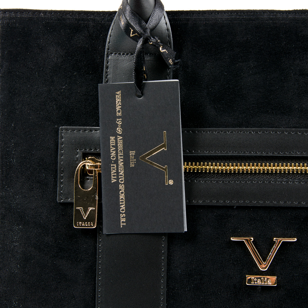 V 1969 Italia Borsa da donna nera in tela
