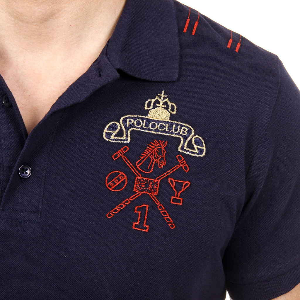 Polo da uomo a maniche corte Ufford & Suffolk Polo Club US008 BLU NAVY
