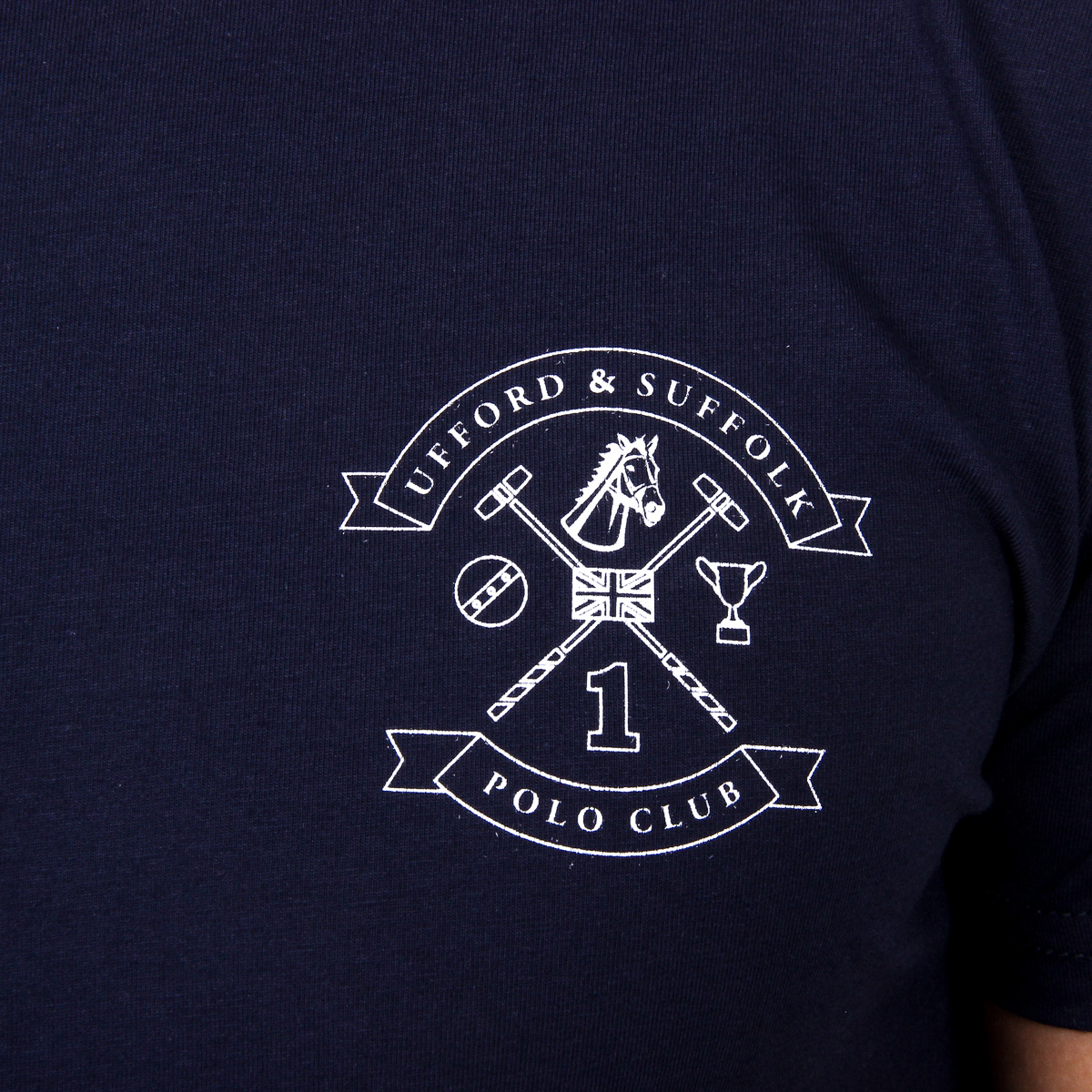 T-shirt da uomo Ufford & Suffolk Polo Club a maniche corte con scollo tondo US028 BLU NAVY
