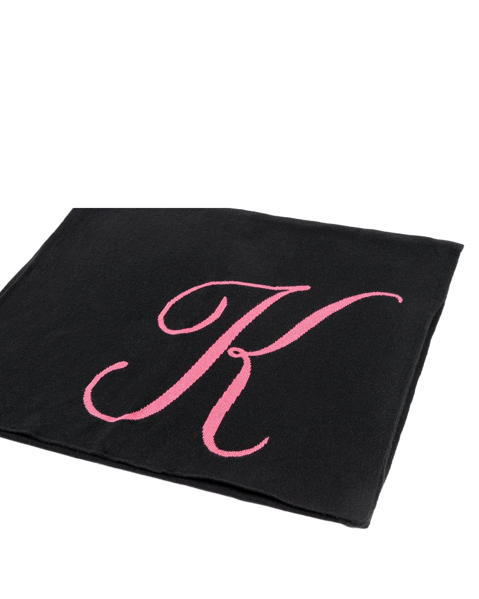 Sciarpa in cashmere con monogramma - Nero