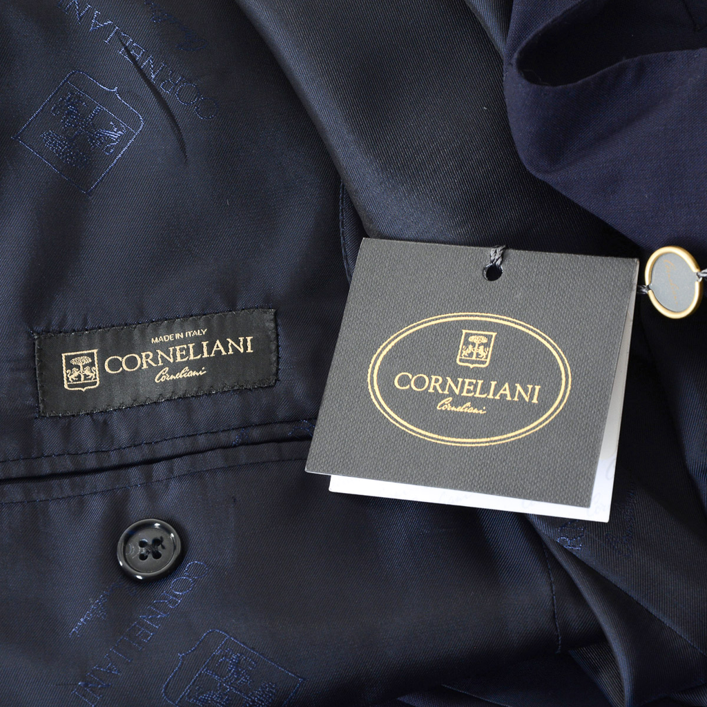 Corneliani Abito da uomo a maniche lunghe blu scuro Super 140's