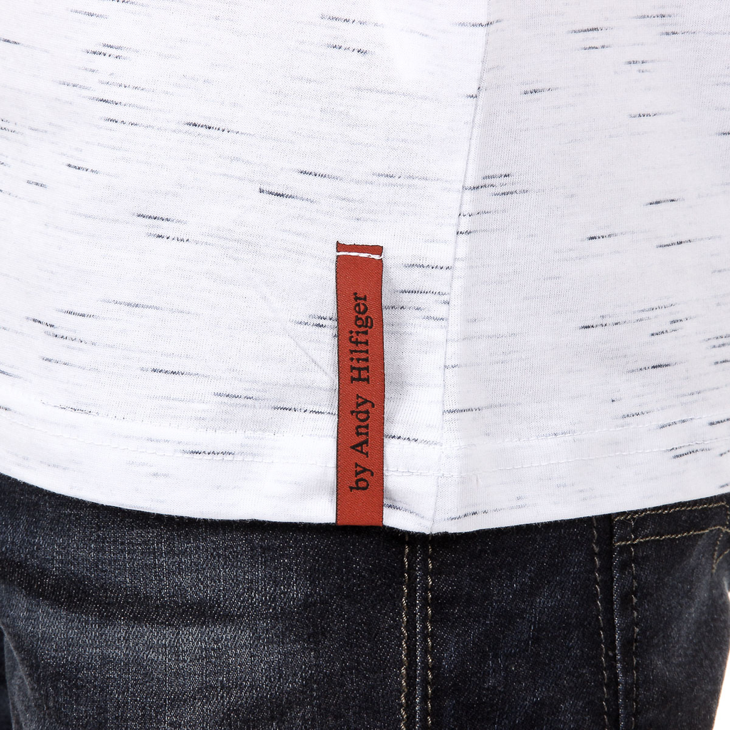 Andrew Charles T-shirt da uomo a maniche corte con scollo a V bianca AARON