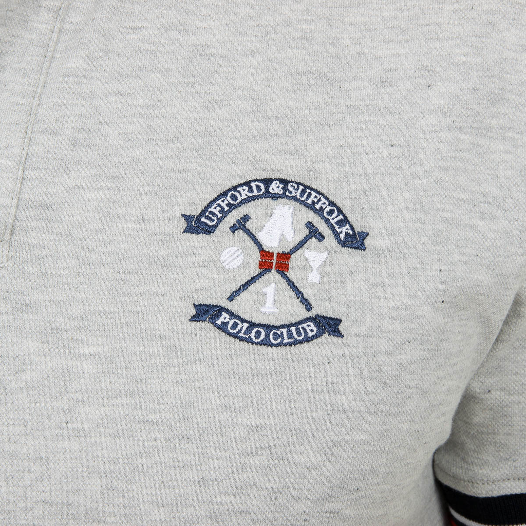 Polo da uomo a maniche corte Ufford & Suffolk Polo Club Grigia PAKO