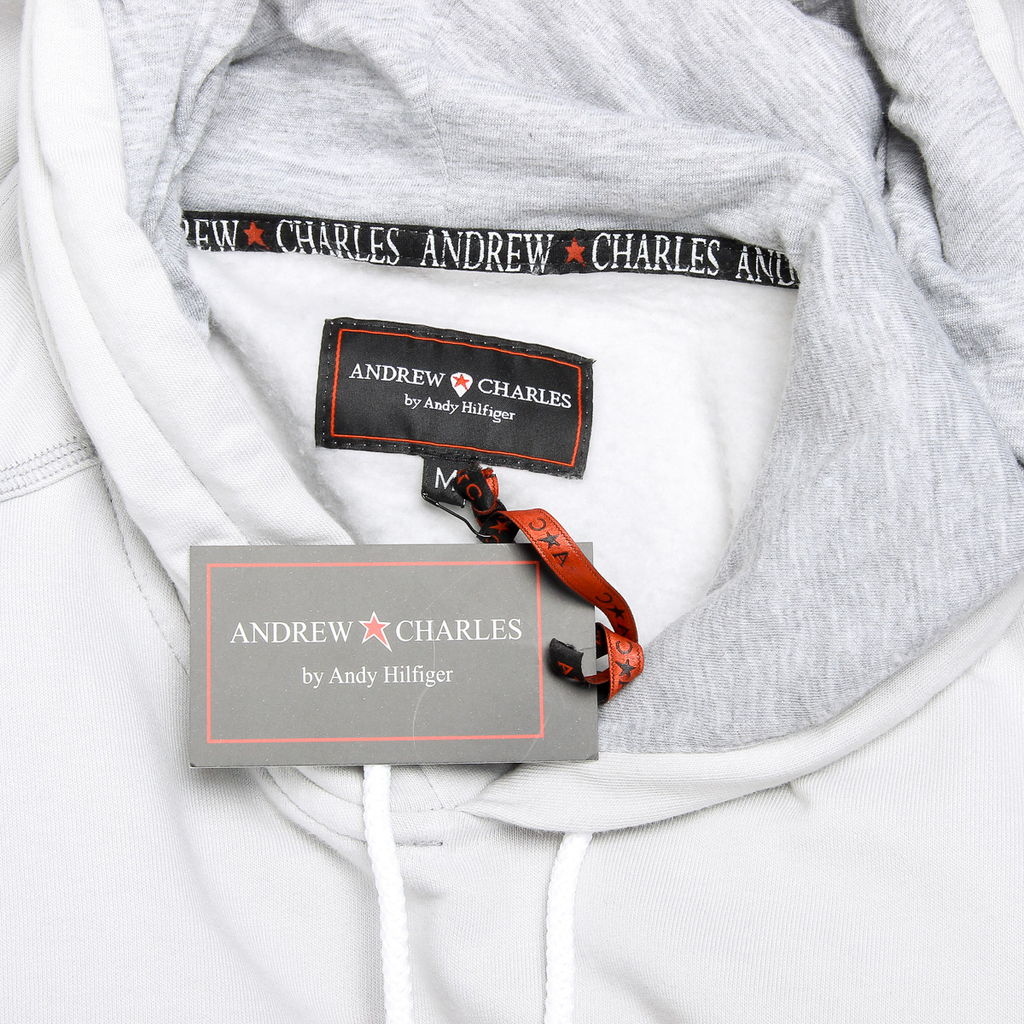 Felpa con cappuccio da uomo Andrew Charles a maniche lunghe e scollo tondo, grigio chiaro FIFI