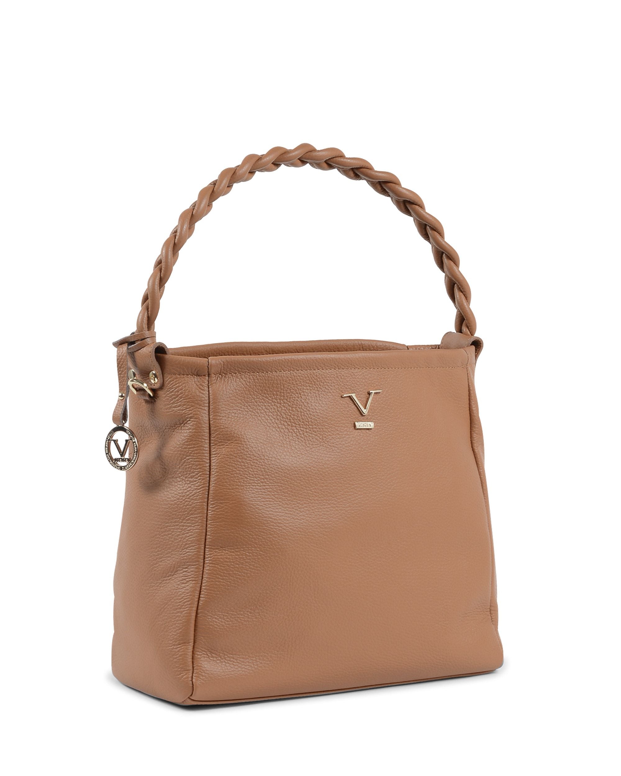 Borsa da donna V Italia Marrone chiaro VE1633 DOLLARO CUOIO