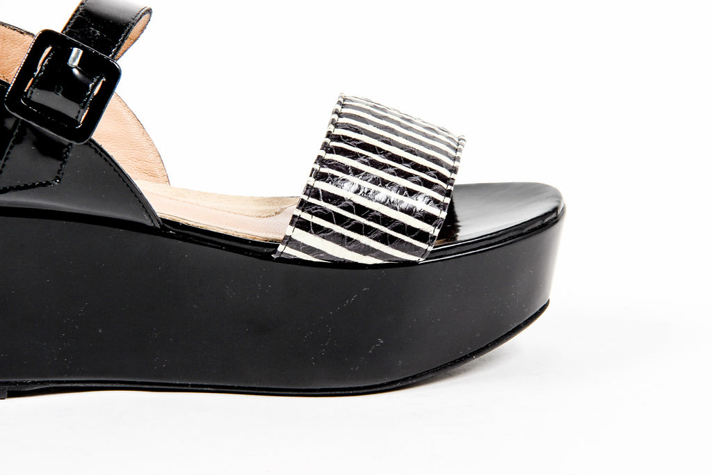 Sandalo flatform da donna Robert Clergerie Paris FRAKS RAY JAZZ NOIR DBL PDR
