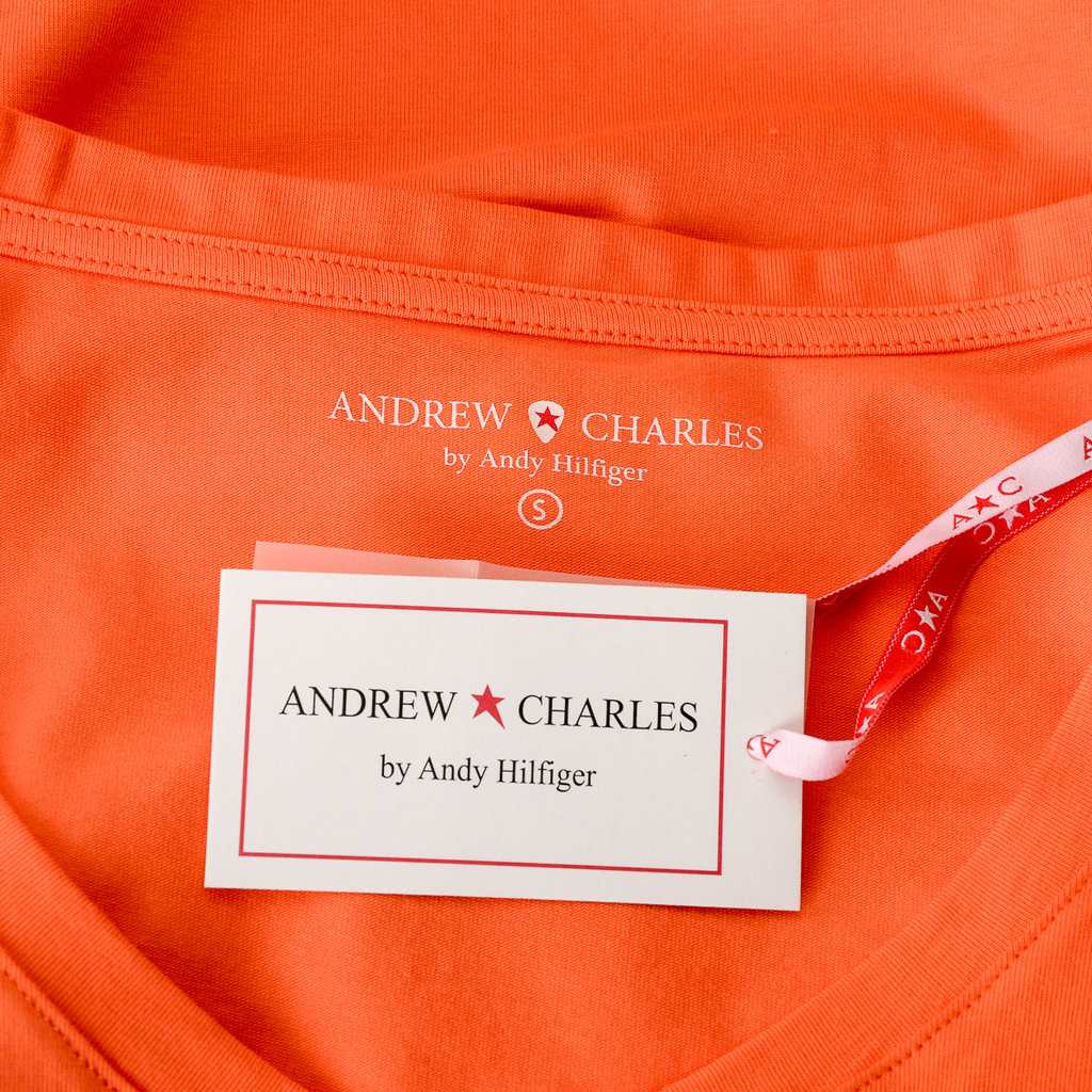 Andrew Charles T-shirt da donna a maniche corte con scollo a V arancione TAPIWA