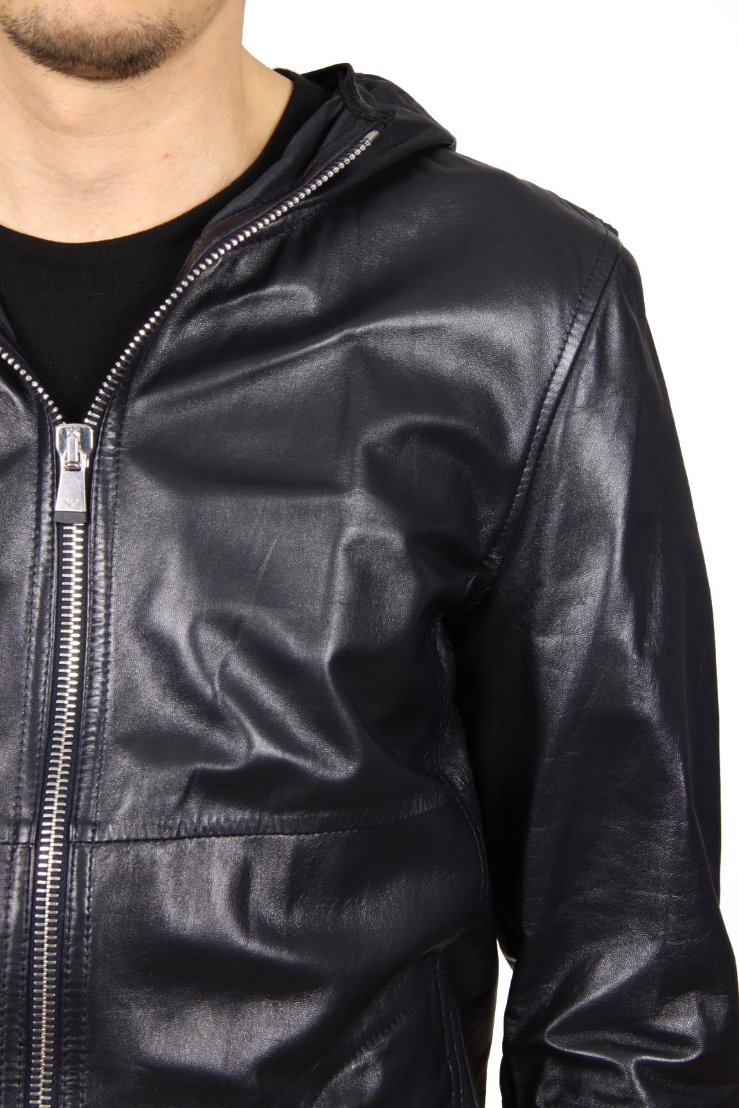 Giacca in pelle da uomo Emporio Armani R1R19P R1P28 922